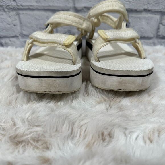 Teva White Flatform Universal Mesh Print Platform‎ Sandals Size 9 - Picture 4 of 10